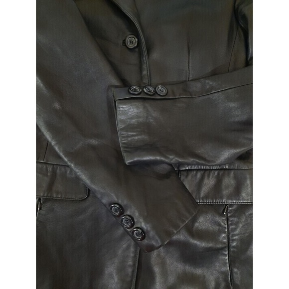Womens Leather Jacket Medium 37" Black Fleet Street Mint - Picture 7 of 14